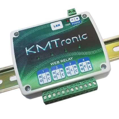 WEB LAN Four Channels Relay Ethernet IP Controller with Clips for DIN Mount Rail